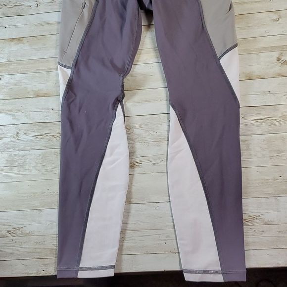 Athleta Colorblock Up For Anything 7/8 Tight,‎ Silver Bells SIZE S Grey 209921 - Picture 5 of 12